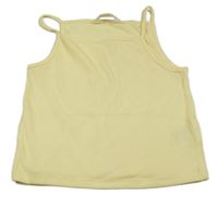 Žlutý žebrovaný crop top H&M