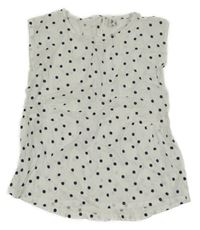 Bílo-tmavomodrá puntíkatá halenka YIGGA