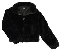 Černá kožešinová podšitá crop bunda New Look