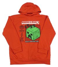 Červená mikina s Minecraft a kapucí PRIMARK
