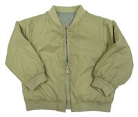 Khaki šusťákový zateplený oboustranný bomber ZARA