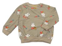 Béžovošedá mikina se zajíčky - miffy