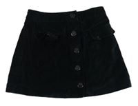 Černá semišová propínací sukně F&F