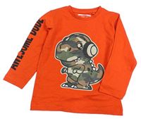 Červené triko s army dinosaurem Next