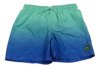 Tyrkysovo-modré ombré plážové kraťasy H&M