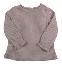 Starorůžové žebrované úpletové triko Primark