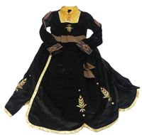 Kostým - Černé sametové šaty - Anna Disney