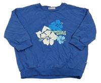 Modrá mikina s květy Fish&Chips