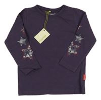 Nové - Tmavofialové triko s hvězdami na rukávech Name it