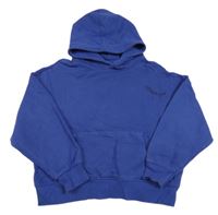 Modrá oversize mikina se skateboardem a kapucí Zara