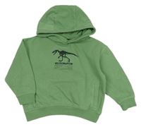 Zelená oversize mikina s kostrou dinosaura a kapucí Next