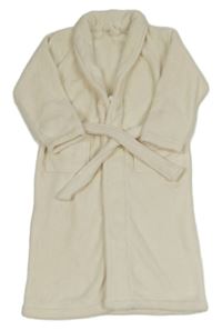 Krémový chlupatý župan