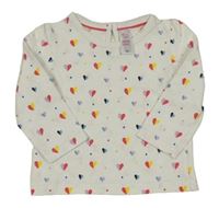 Bílé puntíkaté triko se srdíčky C&A