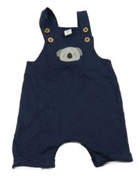 Tmavomodré teplákové laclové kraťasy s koalou Topomini