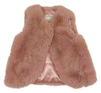 Starorůžová kožešinová zateplená vesta Matalan