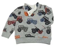 Šedá melírovaná mikina s jeepy Topomini