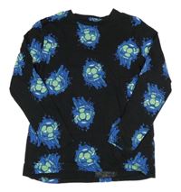 Černé triko s fotbalovými míči Primark