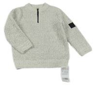 Nové - Světlešedý melírovaný svetr F&F