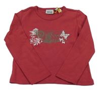 Vínové triko s motýly Alive