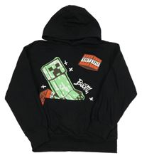 Černá mikina s Minecraft a kapucí