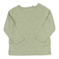 Světlezelené puntíkaté žebrované triko Next