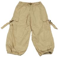 Pískové plátěné podšité cargo cuff kalhoty Kids