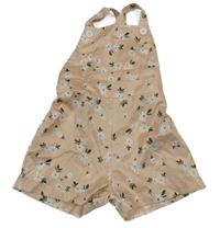 Meruňkové květované laclové kraťasy Shein