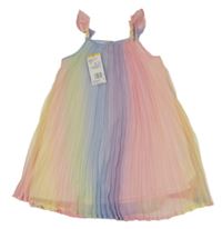 Nové - Duhové šifonové plisované šaty F&F