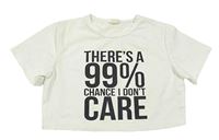 Bílé crop tričko s nápisem a číslem