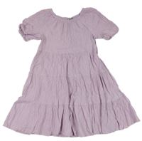 Lila mačkané šaty Tu