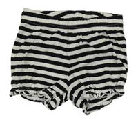 Černo-bílé pruhované bavlněné kraťasy Topomini
