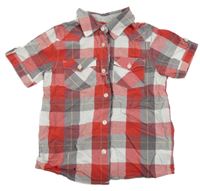 Červeno-šedo-bílá kostkovaná košile Mothercare