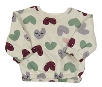 Smetanová mikina se srdíčky Primark