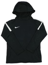 Černá sportovní funkční mikina s logem a kapucí Nike