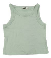 Světlezelený žebrovaný crop top C&A