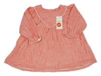 Nové - Červeno-bílé kostkované oversize šaty M&S