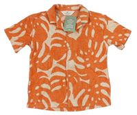 Oranžovo-béžová vzorovaná froté košile H&M