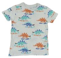 Bílé tričko s barevnými dinosaury M&S