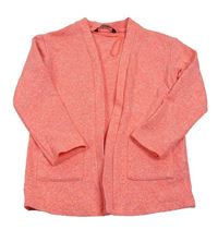 Neonově korálový melírovaný svetrový cardigan George