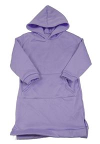 Lila teplákové šaty s kapucí 