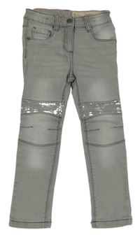 Šedé skinny rifle s flitry Lupilu