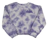 Bílo-fialová batikovaná crop mikina Primark