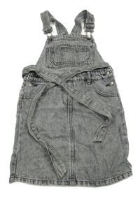 Šedé melírované riflové laclové šaty s páskem George