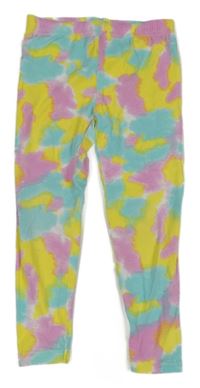 Žluto-modro-růžové vzorované legíny Kiki&Koko