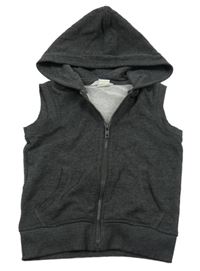 Tmavošedá propínací tepláková vesta s kapucí H&M