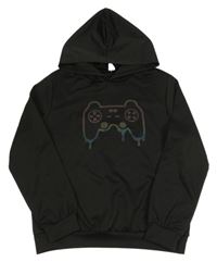 Černá mikina s ovladačem a kapucí shein