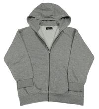 Šedá melírovaná propínací mikina s kapucí Next