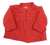 Červená fleecová podšitá propínací mikina F&F