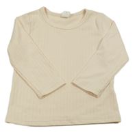 Smetanové žebrované triko SHEIN