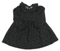 Černé vzorované šaty s límečkem Next